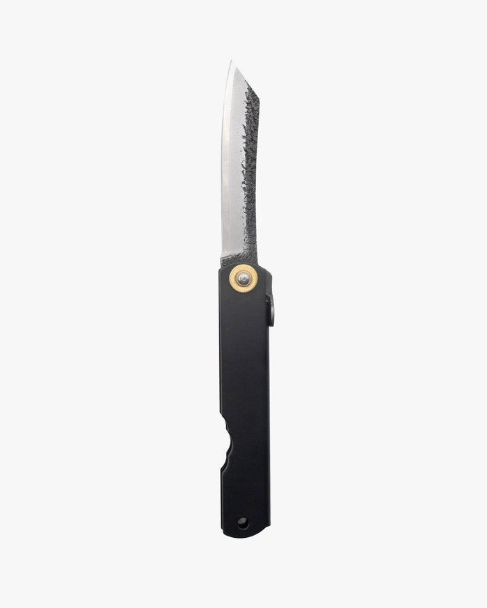 Higonokami, Japanese Knife, Hammered Back, Black 100mm