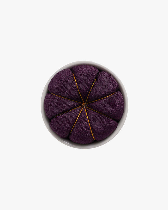 Hiro, Pin Cushion with Ceramic Base, Kutani, Purple