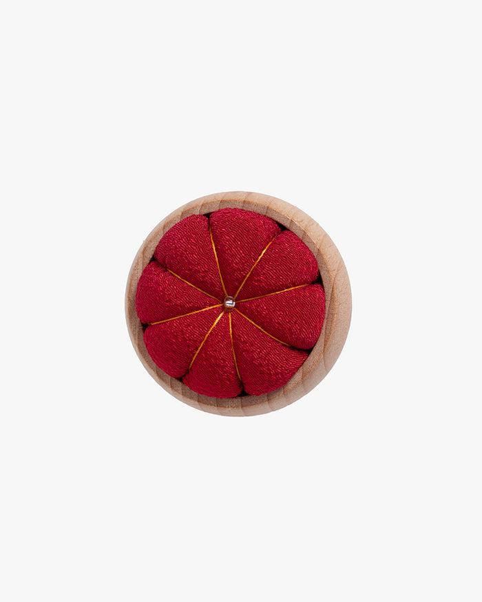 Hiro, Pin Cushion with Wooden Base, Red