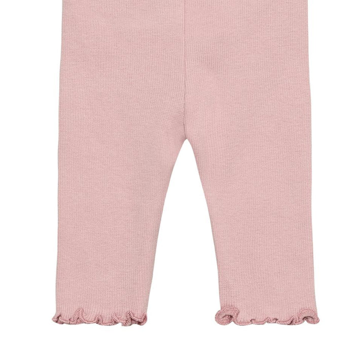HutteliHut - Modal Ribbed Leggings - Baby Pink-Bottoms-0-3M (1M)-Posh Baby