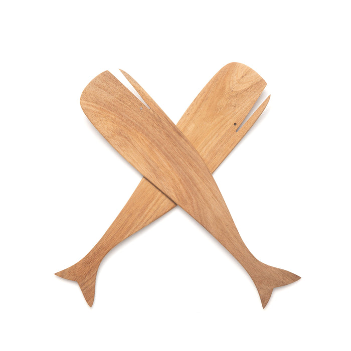 Ironwood, Wooden Whale Salad Utensils, Acacia,12.5" x 275"