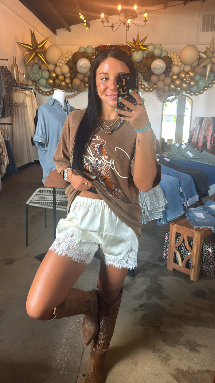 Ivory Lace Shorts