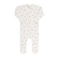 Ivory/Plum Berry Zipper Footie