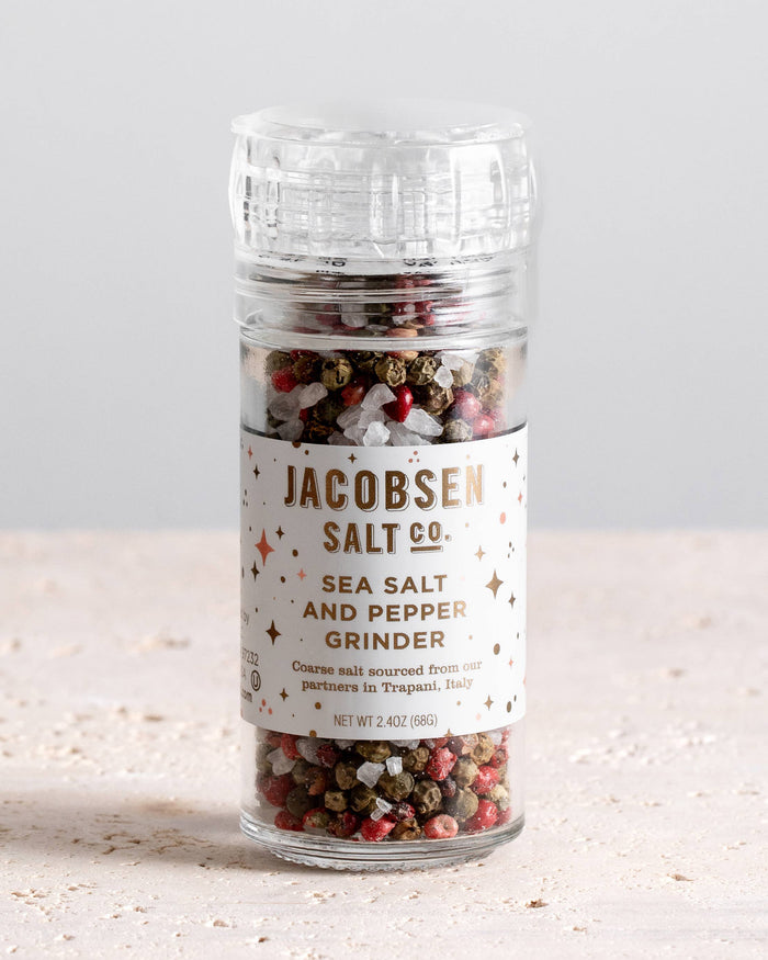 Jacobsen Salt, Sea Salt And Pepper Holiday Grinder