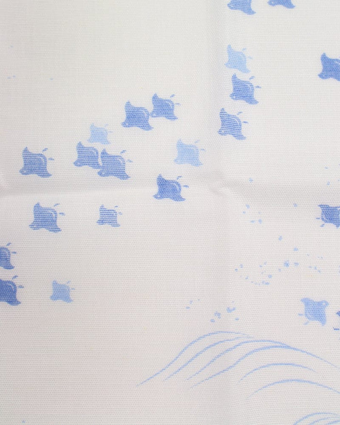 Japanese Handkerchief, Classic, Fushiito, Blue and White Nami-Chidori
