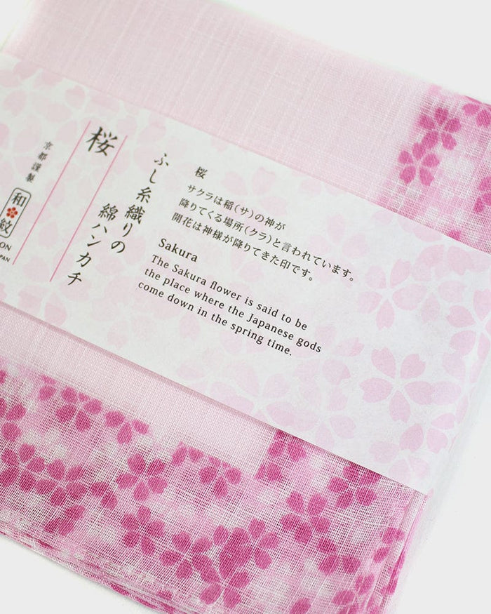 Japanese Handkerchief, Classic, Fushiito, Pink Sakura