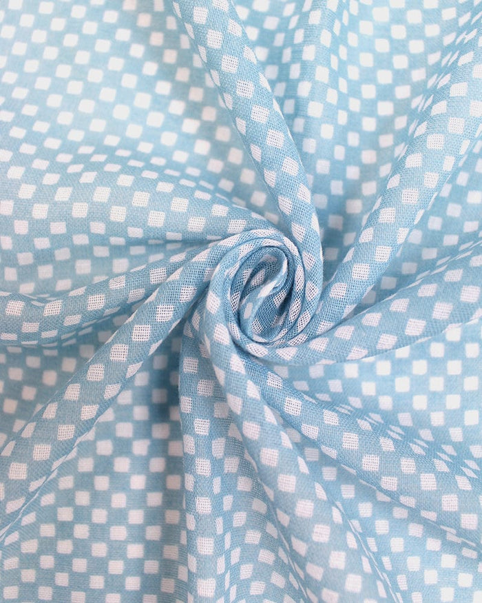 Japanese Handkerchief, Classic, Kyoto Blue, Light Blue Ichimatsu