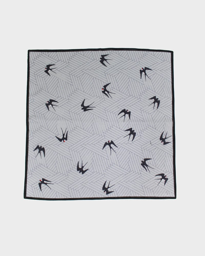Japanese Handkerchief, Classic, Shofu, Swallow with Black Trim