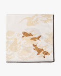Japanese Handkerchief, Classic, White and Gold Carp