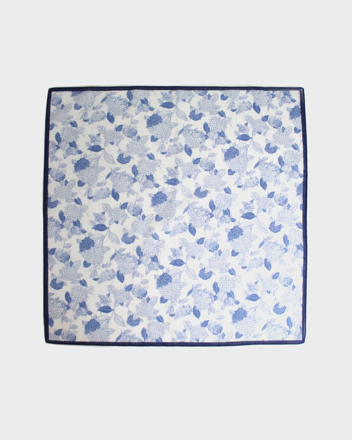 Japanese Handkerchief, Classic, Yonagado, Blue and White Hydrangea