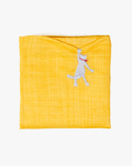 Japanese Handkerchief, Hikkomi, Yellow with White Cat