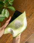 Green reversible handkerchief with Choju-giga print by Kiriko Made