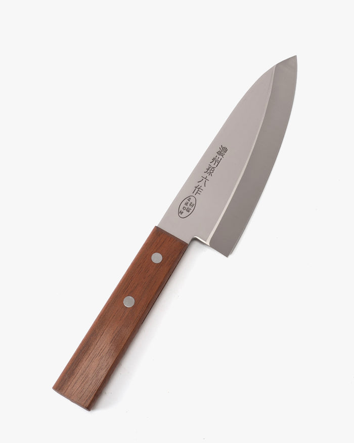 Japanese Knife, Satake Cutlery, Deba, Noshu Magoroku Saku, Brown Handle