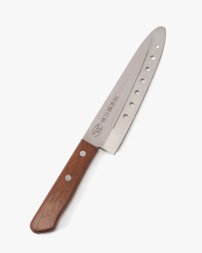 Japanese Knife, Satake Cutlery, Rib & Hole, Noshu Magoroku Saku, Brown Handle