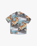 Japanese Repro Aloha Shirt, L, Toyo, Tigers and Bamboo on Grey