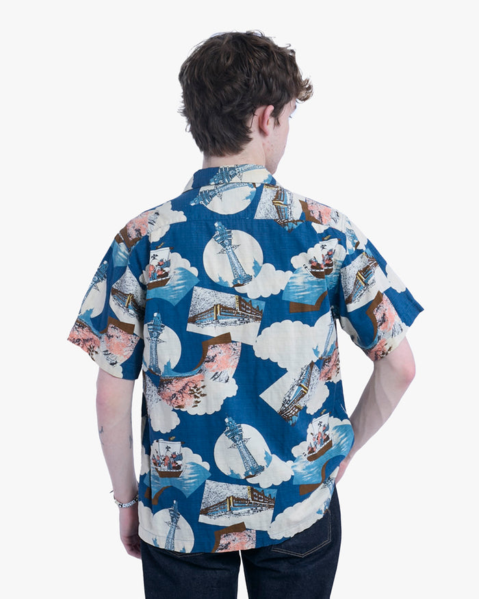 Japanese Repro Aloha Shirt, M, Studio D'Artisan, Pigs Sailing in the Sky