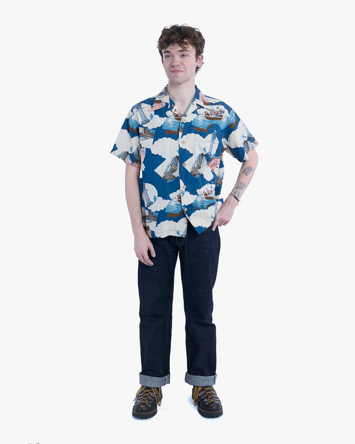 Japanese Repro Aloha Shirt, M, Studio D'Artisan, Pigs Sailing in the Sky