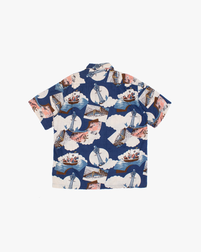 Japanese Repro Aloha Shirt, M, Studio D'Artisan, Pigs Sailing in the Sky