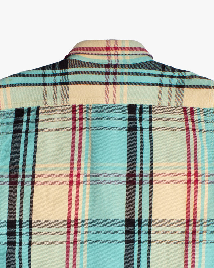 Japanese Repro Button Up Shirt, L, Houston & Inc., Blue Check Flannel