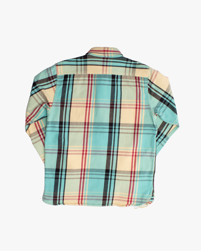 Japanese Repro Button Up Shirt, L, Houston & Inc., Blue Check Flannel