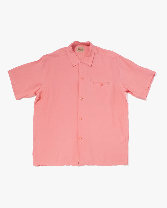 Japanese Repro Button Up Shirt, Style Eyes, Pink - L