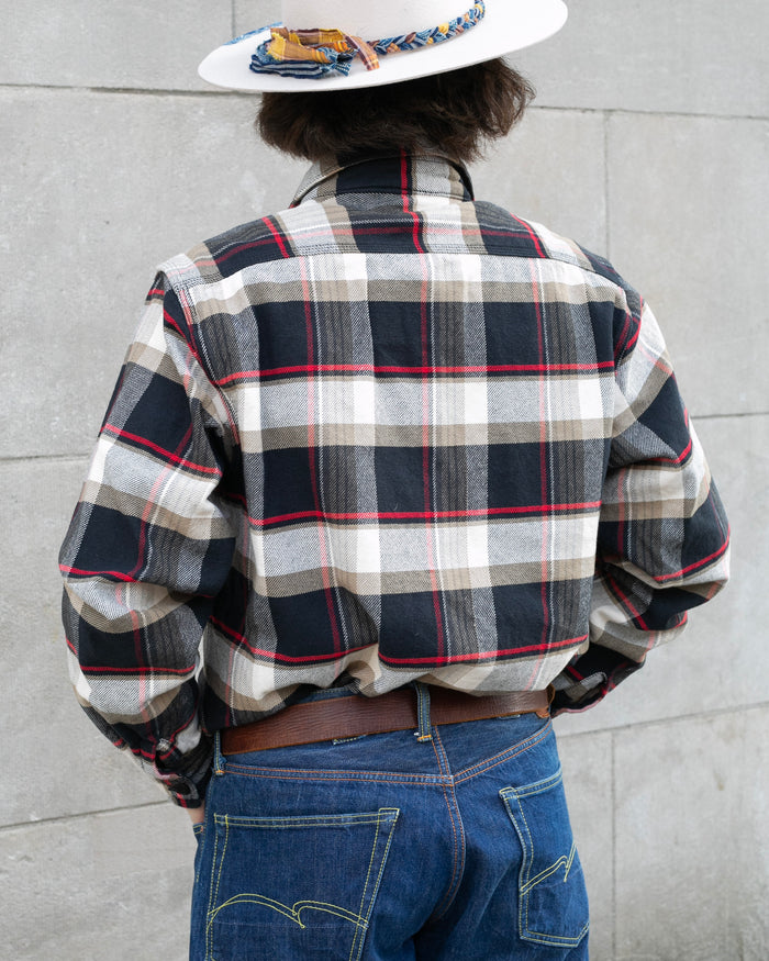 Japanese Repro Button Up Shirt, XXL, Houston & Inc., Black Check Flannel