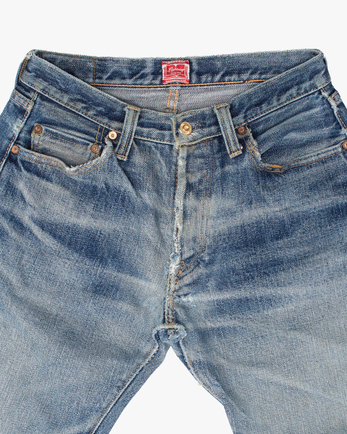 Japanese Repro Denim Jeans, 31, Samurai, Diagonal Tear