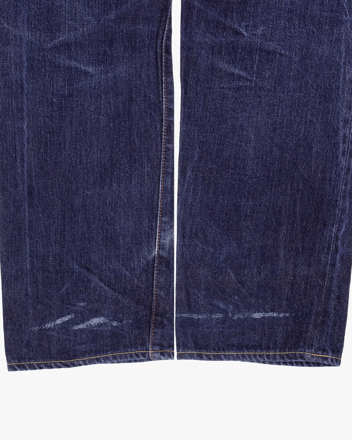 Japanese Repro Denim Jeans, 32, Coal Black, Medium Wash Blue