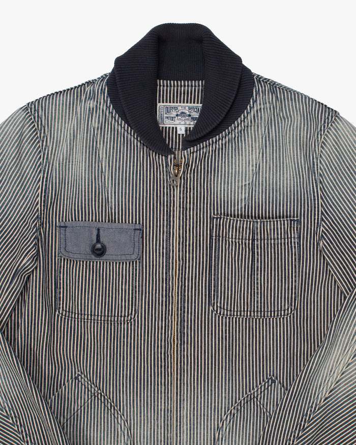 Japanese Repro Jacket, S, Duffer the Official, Off White and Pale Navy Stripe
