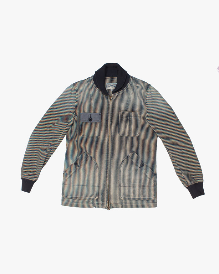 Japanese Repro Jacket, S, Duffer the Official, Off White and Pale Navy Stripe