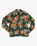 Japanese Repro, Long Sleeve Aloha Shirt, Radiall, Green with Multi Botanical - M