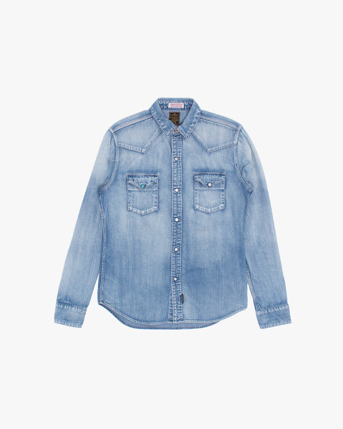 Japanese Repro Long-Sleeve Shirt, L, Gypsy & Sons, Blue