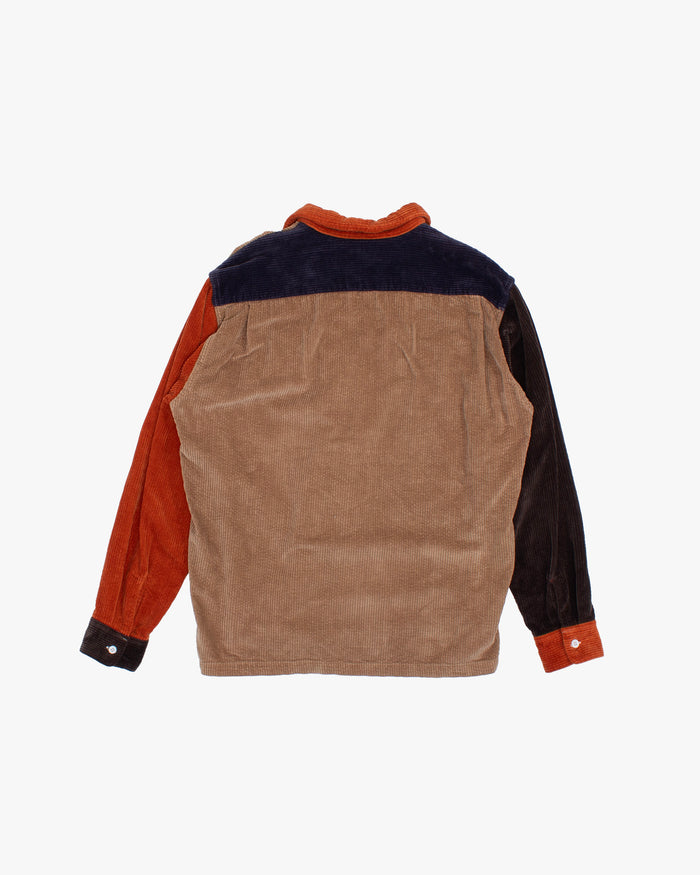 Japanese Repro Long-Sleeve Shirt, M, SugarCane Co., Orange, Sand, and Plum