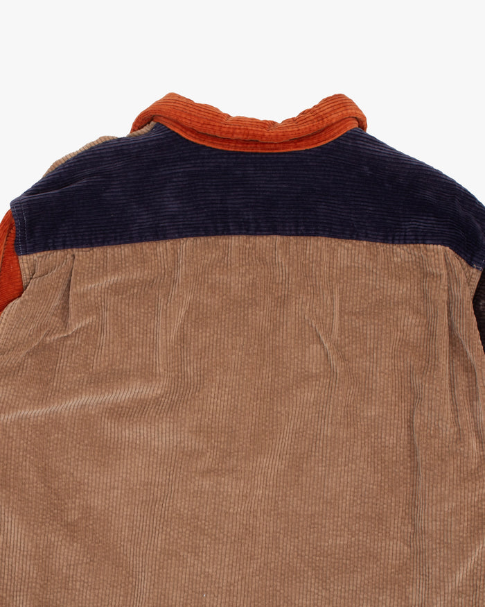 Japanese Repro Long-Sleeve Shirt, M, SugarCane Co., Orange, Sand, and Plum