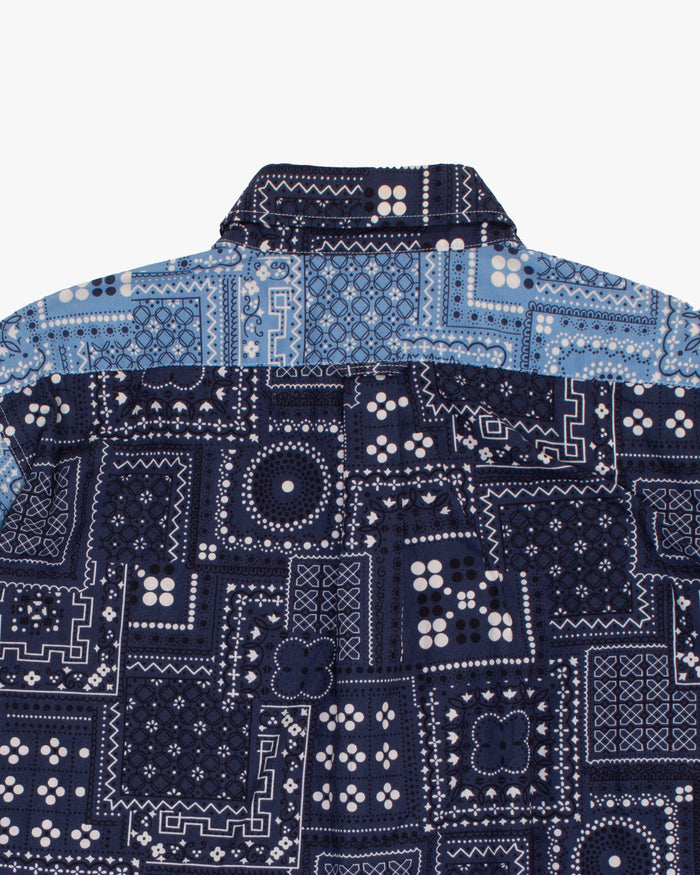 Japanese Repro Long-Sleeve Shirt, XL, Pherrow's, Blue and White