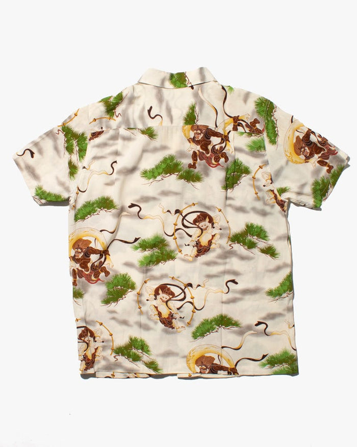 Japanese Repro Shirt, Aloha Short Sleeve, Oniwa Soto Brand, Fujin and Raijin - LL