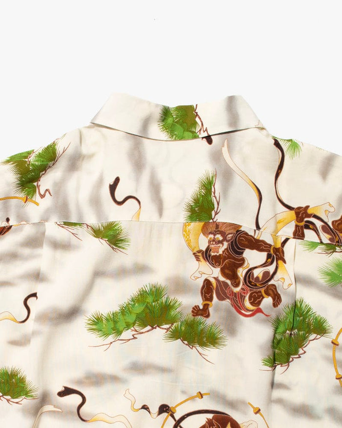 Japanese Repro Shirt, Aloha Short Sleeve, Oniwa Soto Brand, Fujin and Raijin - LL