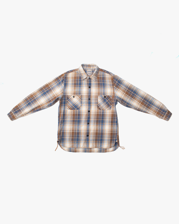 Japanese Repro Shirt, Est. L, Houston & Inc. , Indigo and Ochre Plaid