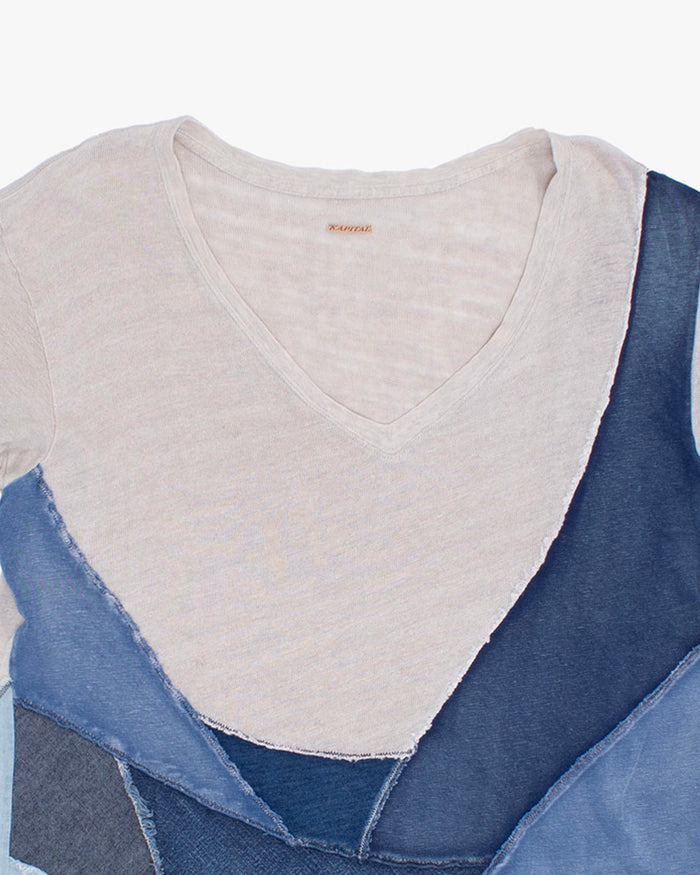 Japanese Repro Shirt, Kapital, L, White with Blue Patch