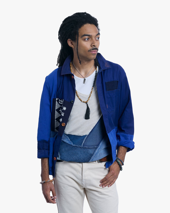 Japanese Repro Shirt, Kapital, L, White with Blue Patch