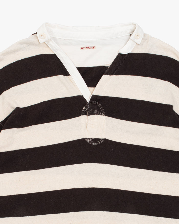 Japanese Repro Shirt, XL, Kapital, Black and Cream Stripes