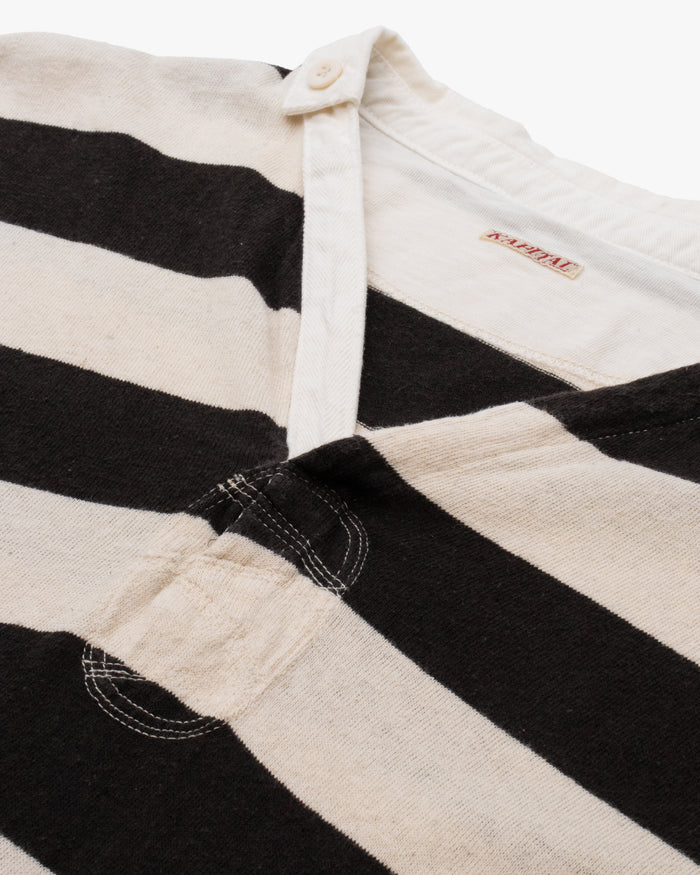 Japanese Repro Shirt, XL, Kapital, Black and Cream Stripes