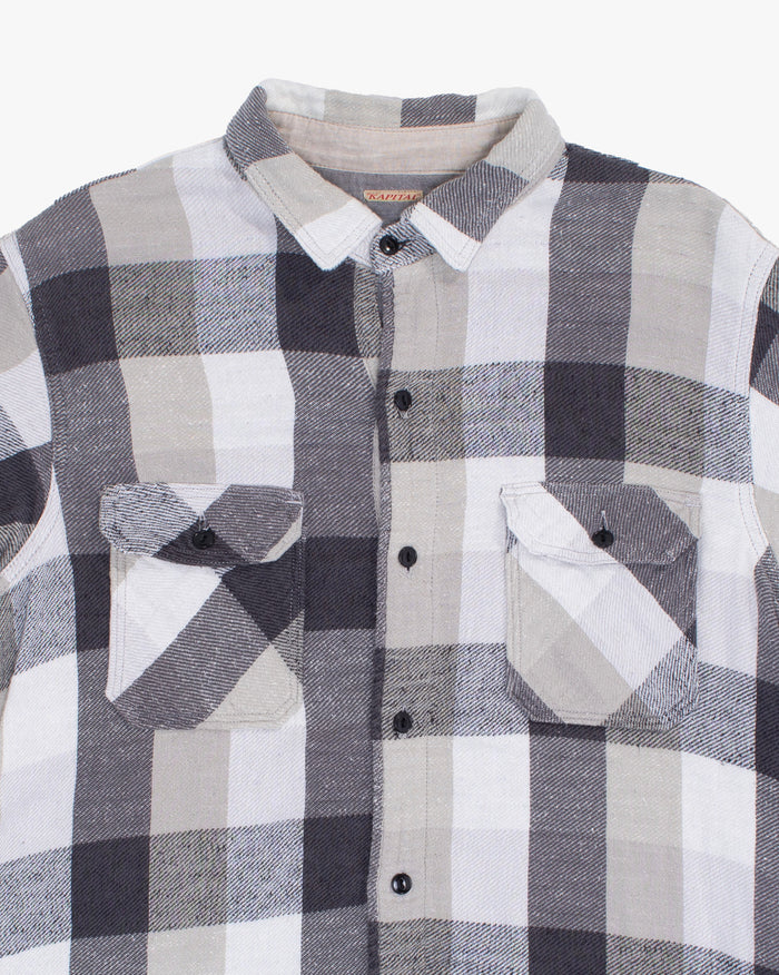 Japanese Repro Shirt, XL, Kapital, Checked White Flannel