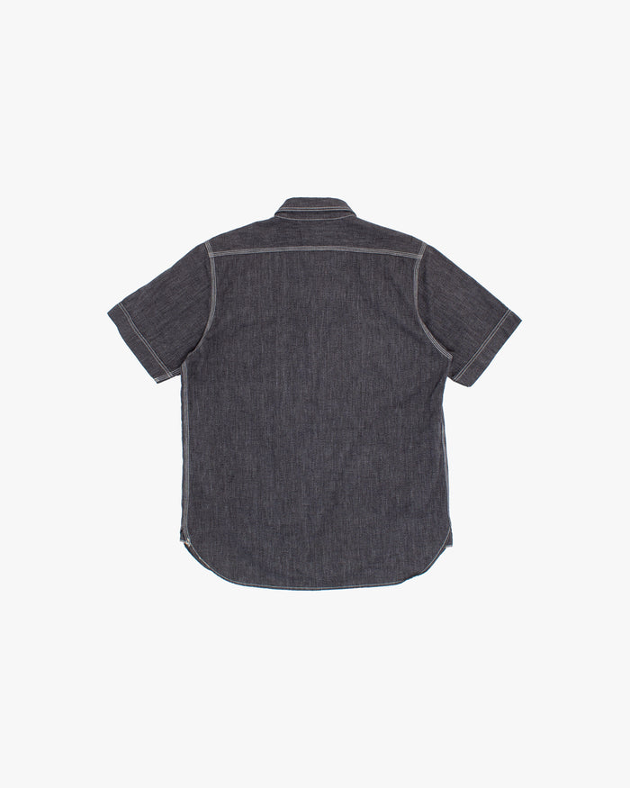 Japanese Repro Short-Sleeve Shirt, L, Jelado, Dark Grey with Light Stitching