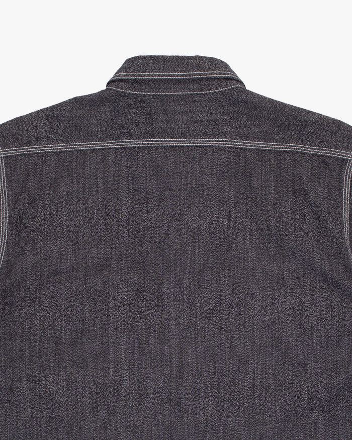 Japanese Repro Short-Sleeve Shirt, L, Jelado, Dark Grey with Light Stitching