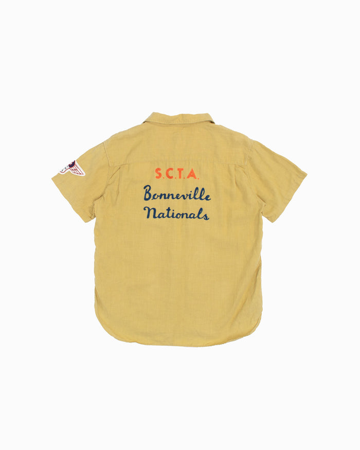 Japanese Repro Short-Sleeve Shirt, XL, Pherrow's, Bonnerville Nationals on Light Yellow