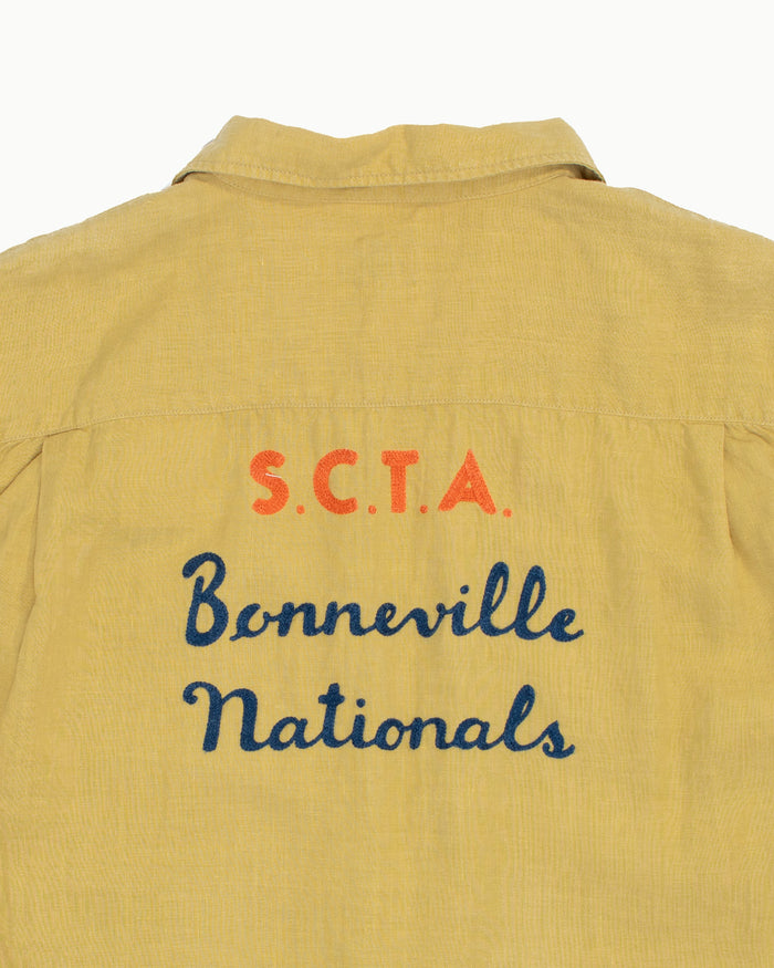 Japanese Repro Short-Sleeve Shirt, XL, Pherrow's, Bonnerville Nationals on Light Yellow