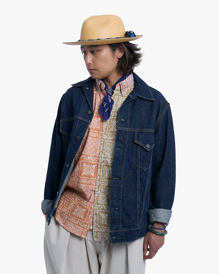 Japanese Repro Short-Sleeve Shirt, XL, Reyn Spooner, Burnt Orange and Gold