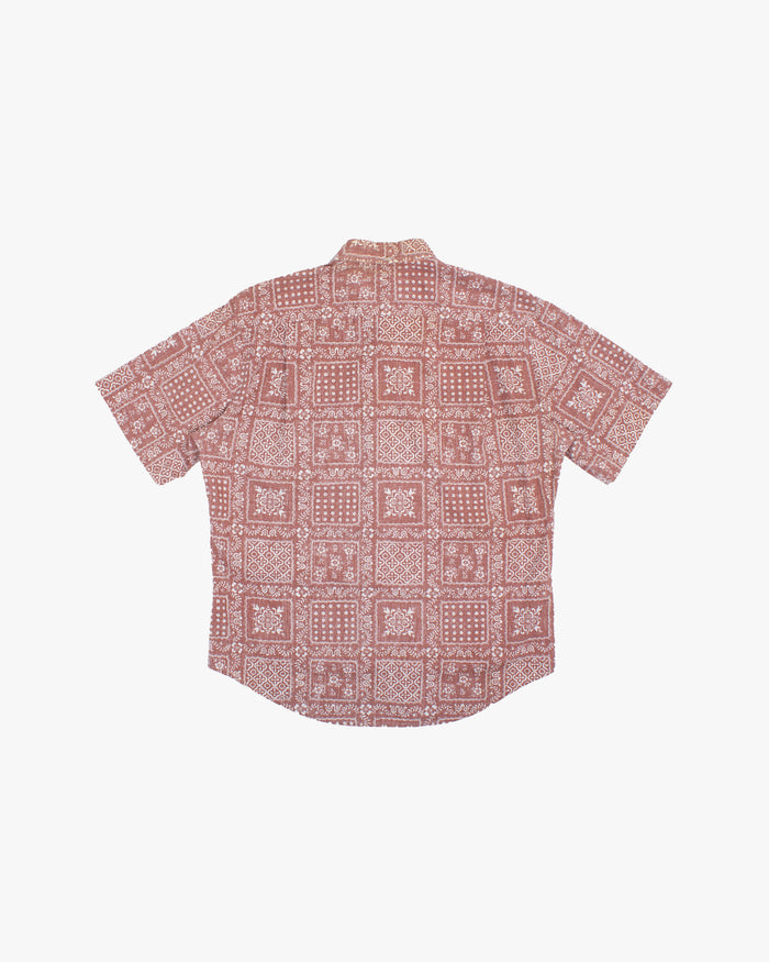 Japanese Repro Short-Sleeve Shirt, XL, Reyn Spooner, Burnt Orange and Gold