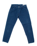 Japanese Repro Twill Cotton Chinos, Indigo with Large Grid, Yamane Brand - 34"